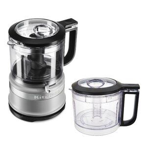 CONTOUR SILVER KitchenAid 3.5-Cup 2-Speed Food Chopper Processor w/ Extra Bowl